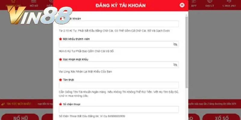 Cách đăng ký Vin88 cực đơn giản