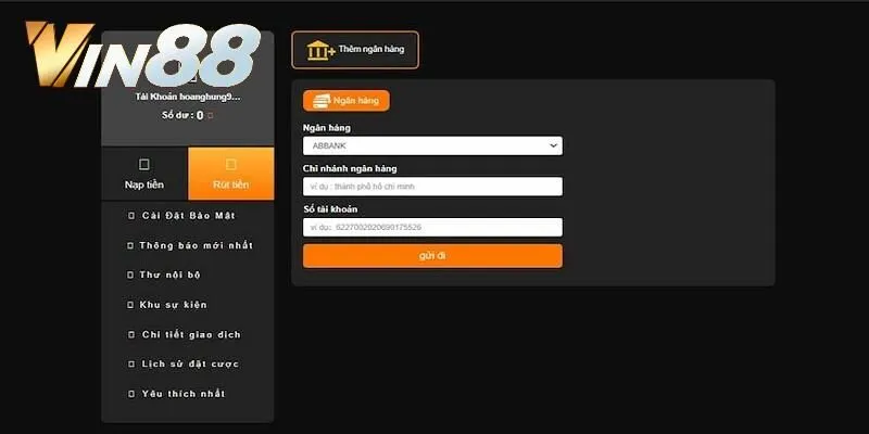 Các phương thức rút tiền tại Vin88